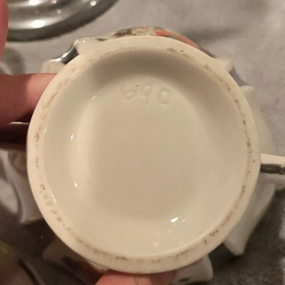 Vintage Anchor-Ware Floral Poppy Ceramic Coffee Percolator Sugar Creamer Set